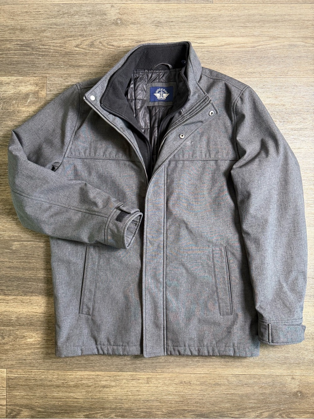Dockers Men's Gray Quilted-Lined Jacket - Classic Lightweight Coat